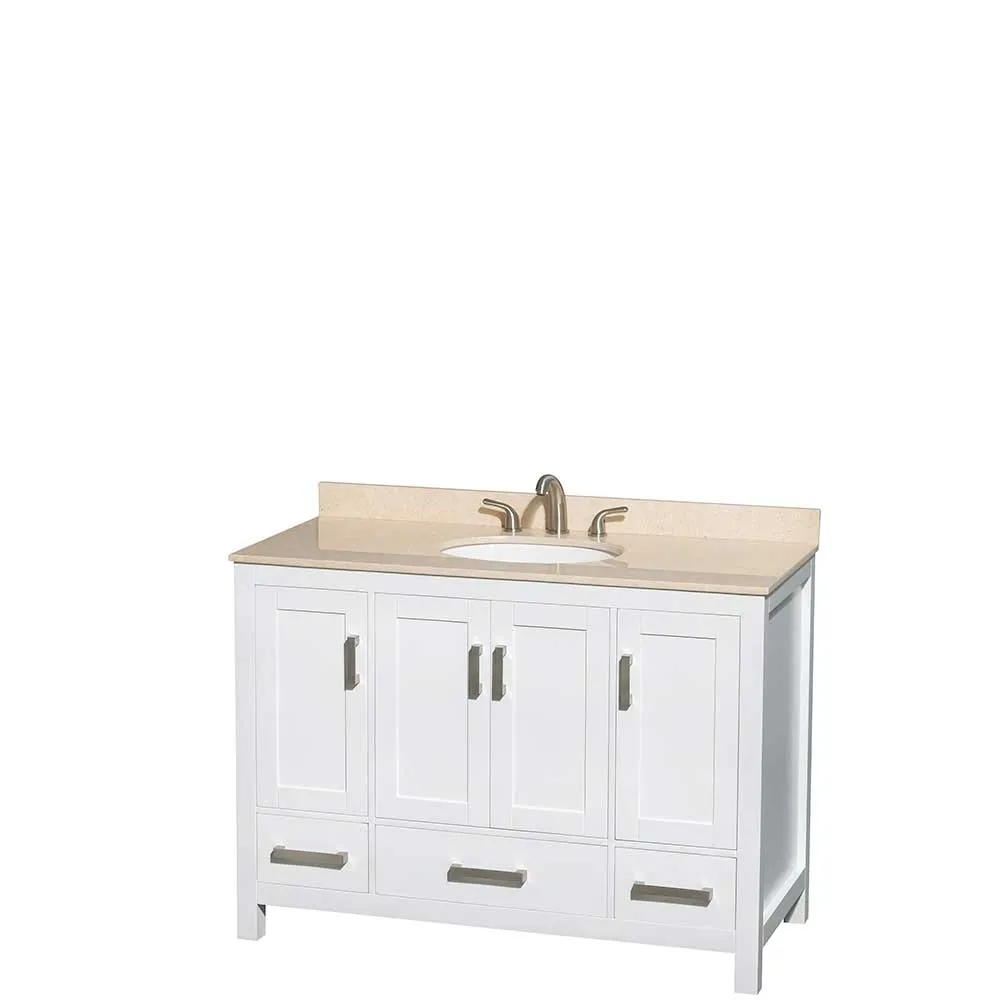 Sheffield 48 Inch Single Bathroom Vanity in White