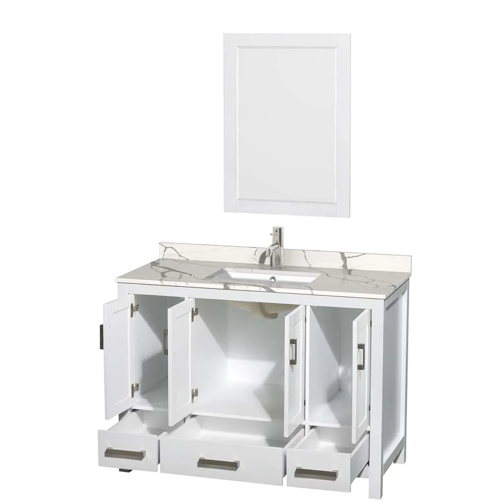 Sheffield 48 Inch Single Bathroom Vanity in White
