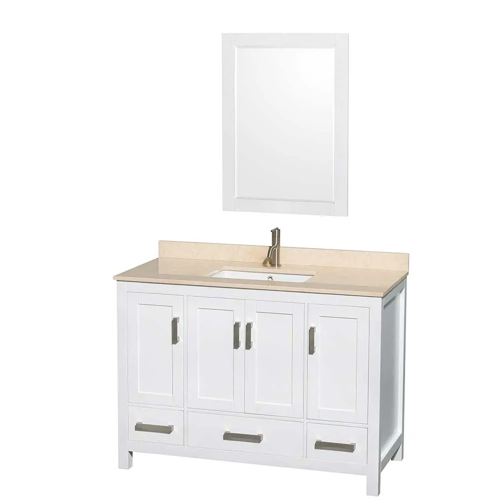 Sheffield 48 Inch Single Bathroom Vanity in White