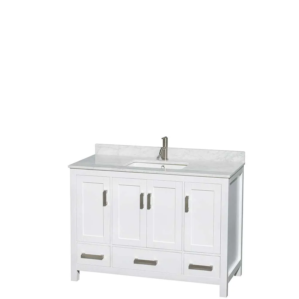 Sheffield 48 Inch Single Bathroom Vanity in White