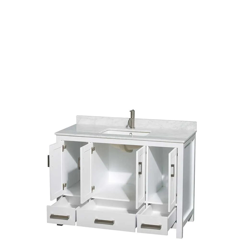 Sheffield 48 Inch Single Bathroom Vanity in White