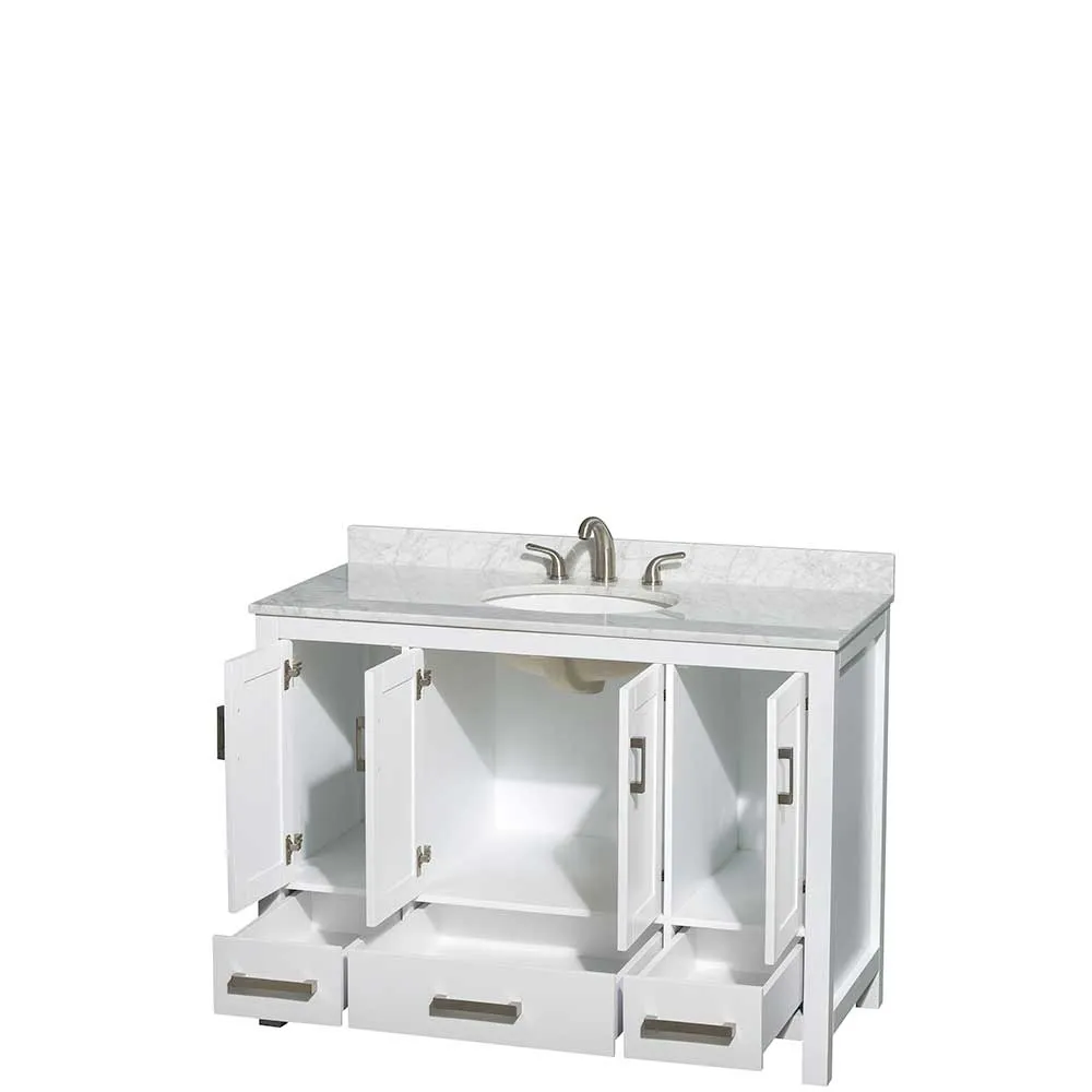 Sheffield 48 Inch Single Bathroom Vanity in White