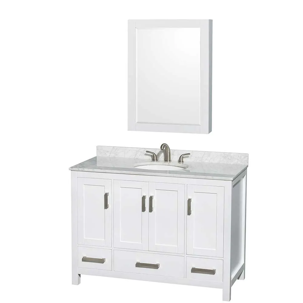 Sheffield 48 Inch Single Bathroom Vanity in White