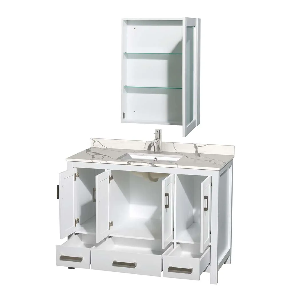 Sheffield 48 Inch Single Bathroom Vanity in White