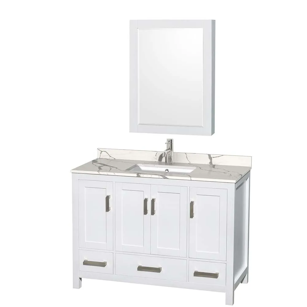 Sheffield 48 Inch Single Bathroom Vanity in White