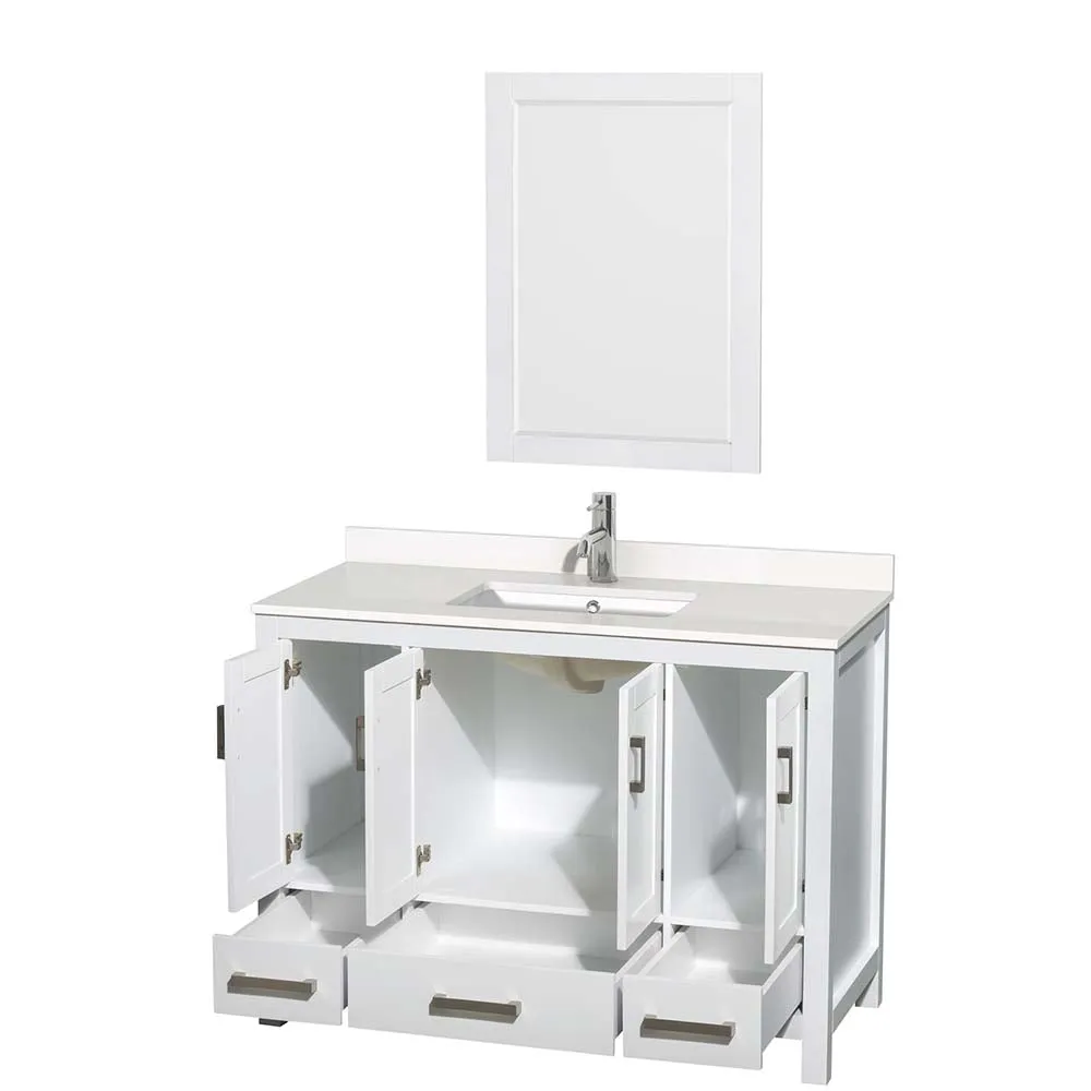 Sheffield 48 Inch Single Bathroom Vanity in White