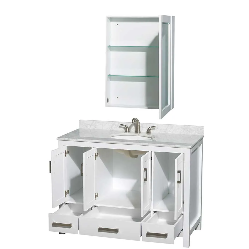 Sheffield 48 Inch Single Bathroom Vanity in White