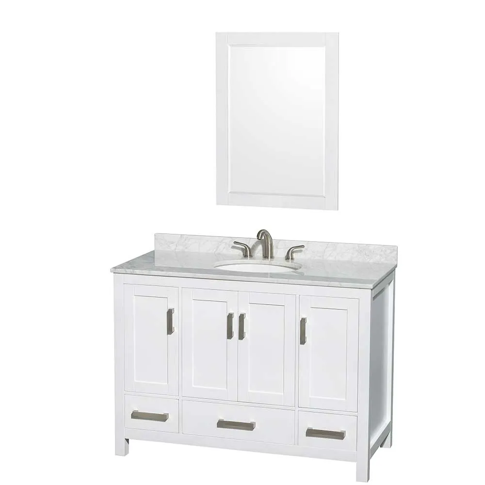 Sheffield 48 Inch Single Bathroom Vanity in White