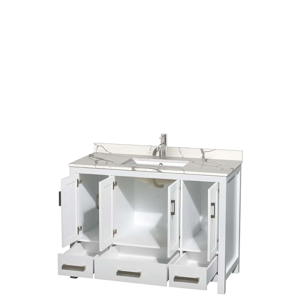 Sheffield 48 Inch Single Bathroom Vanity in White