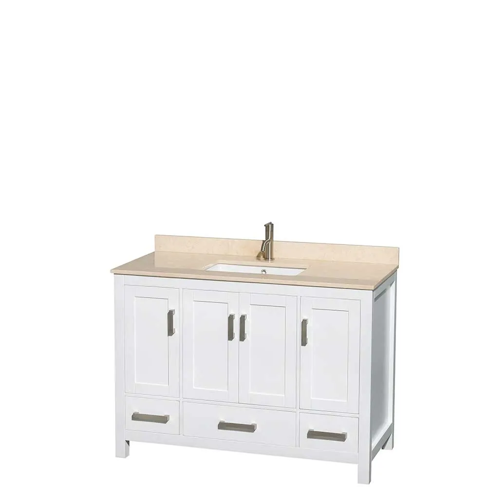 Sheffield 48 Inch Single Bathroom Vanity in White