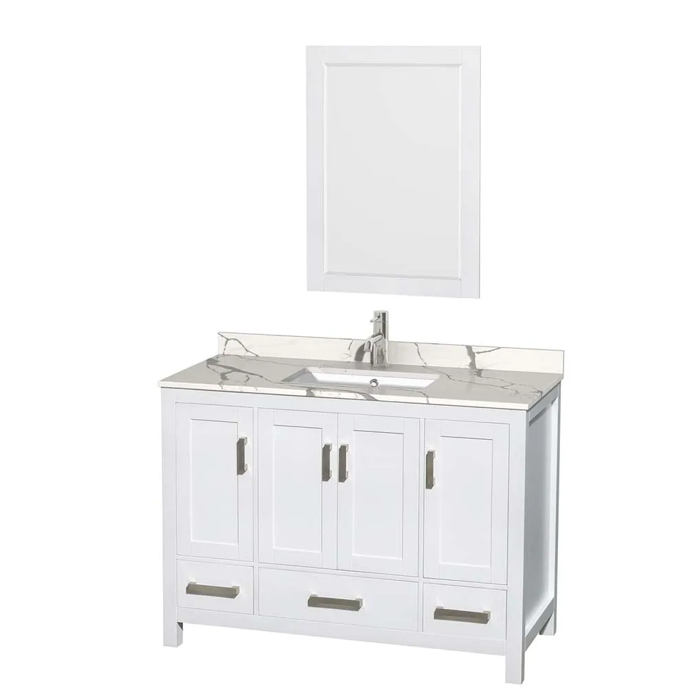 Sheffield 48 Inch Single Bathroom Vanity in White