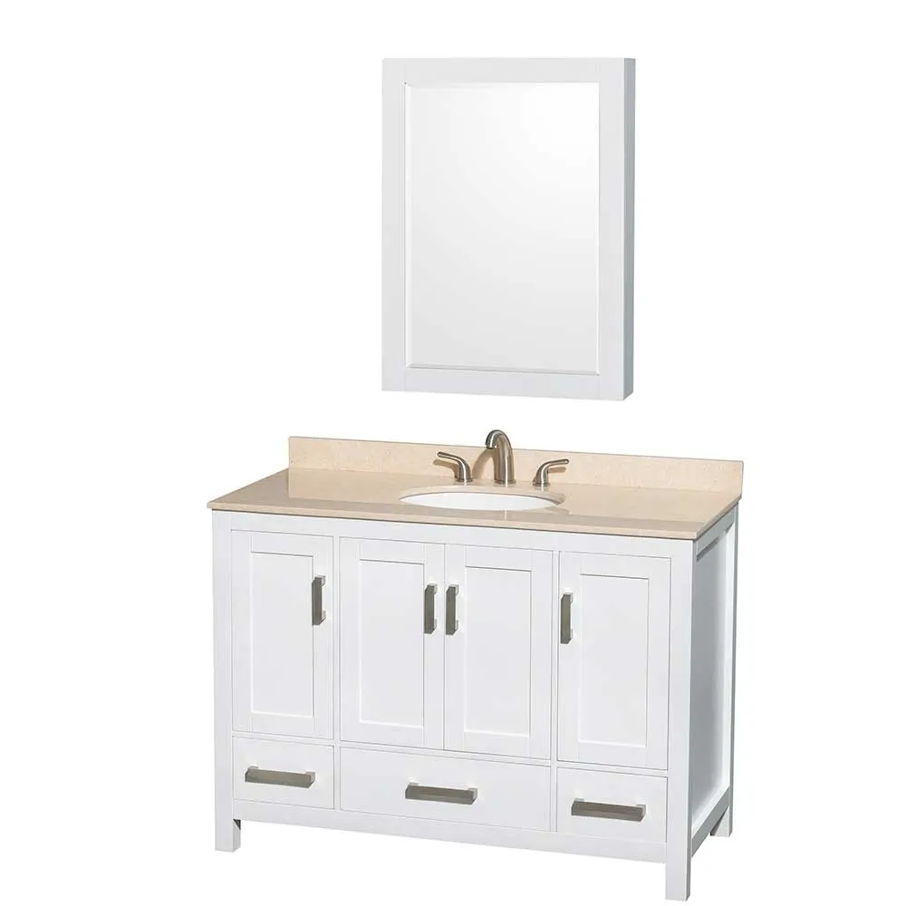 Sheffield 48 Inch Single Bathroom Vanity in White