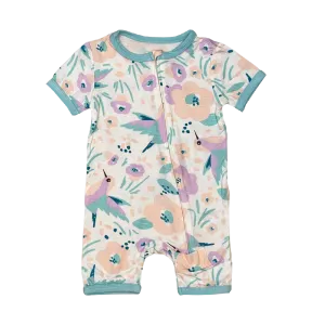 Silkberry Bamboo Romper Hummingbird Garden