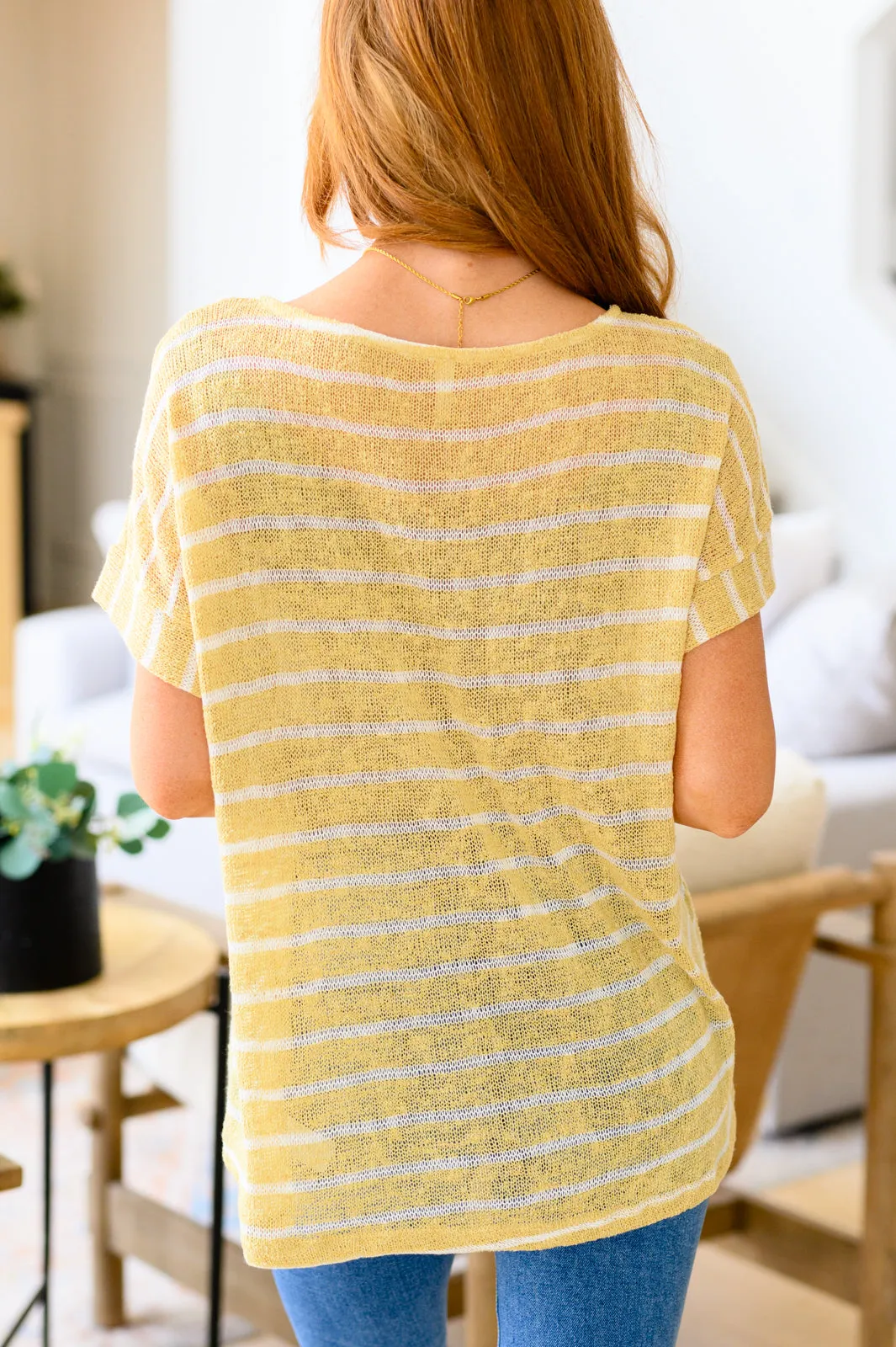 Simply Sweet Striped Top in Yellow
