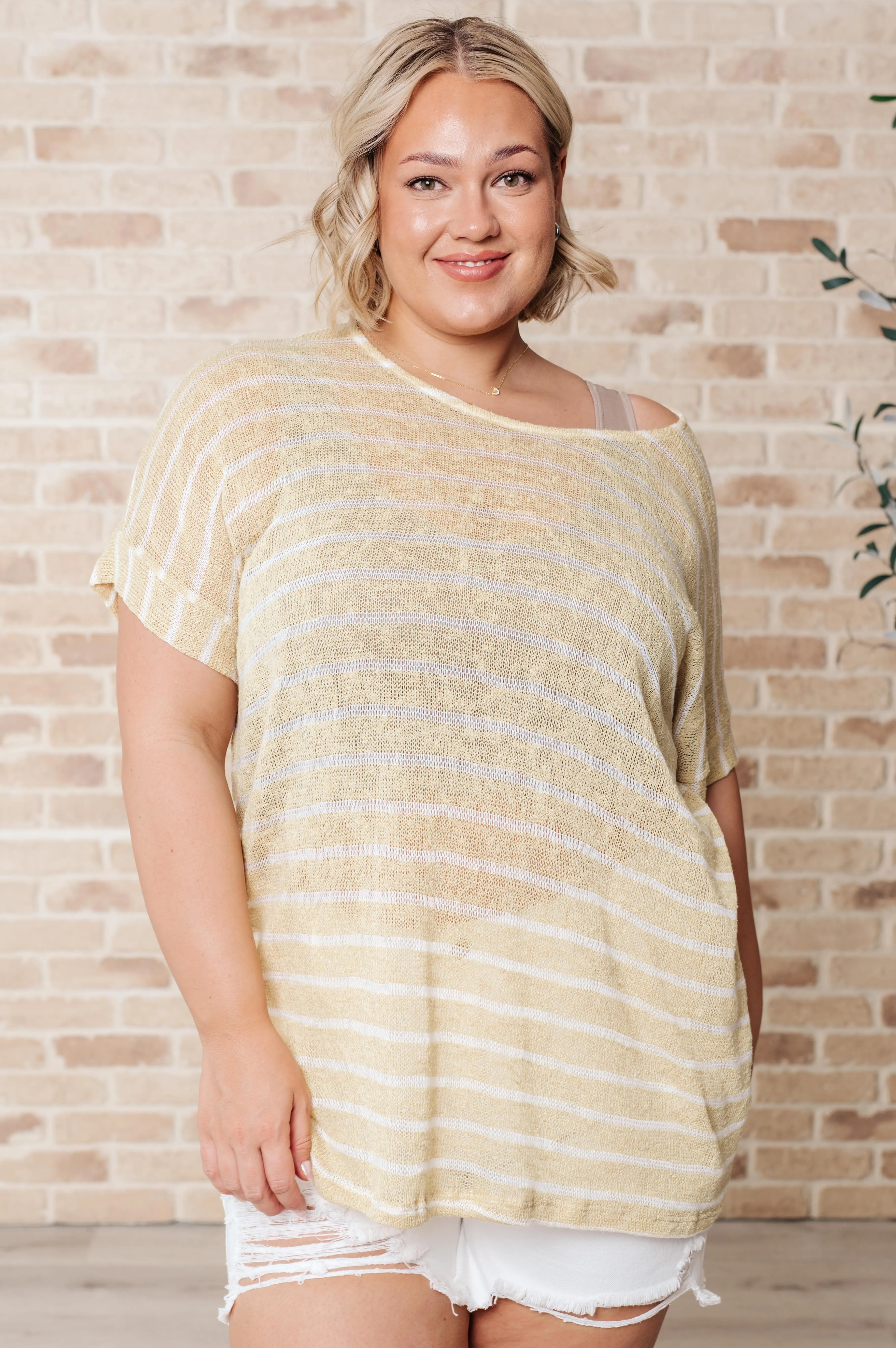 Simply Sweet Striped Top in Yellow