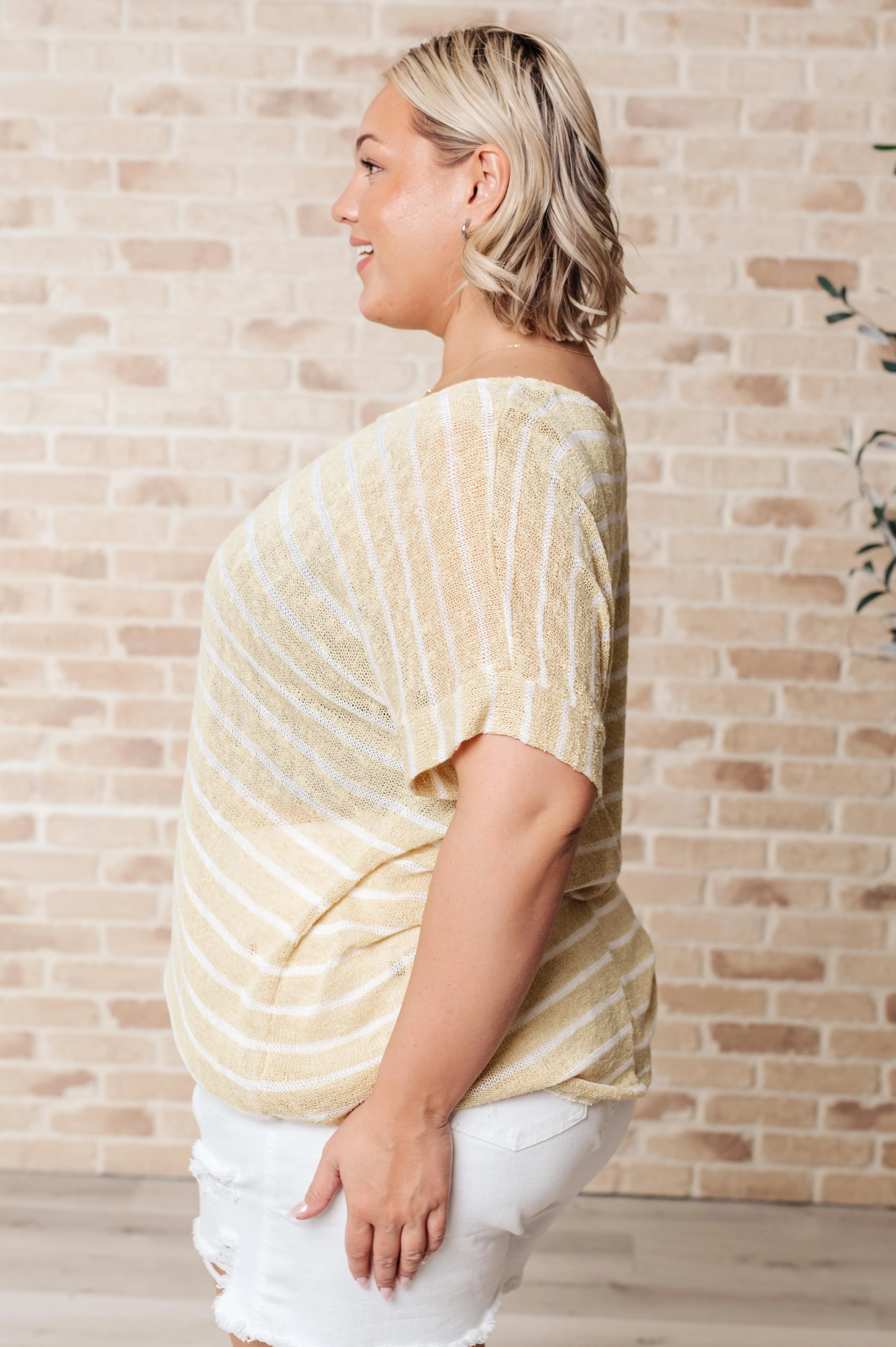 Simply Sweet Striped Top in Yellow