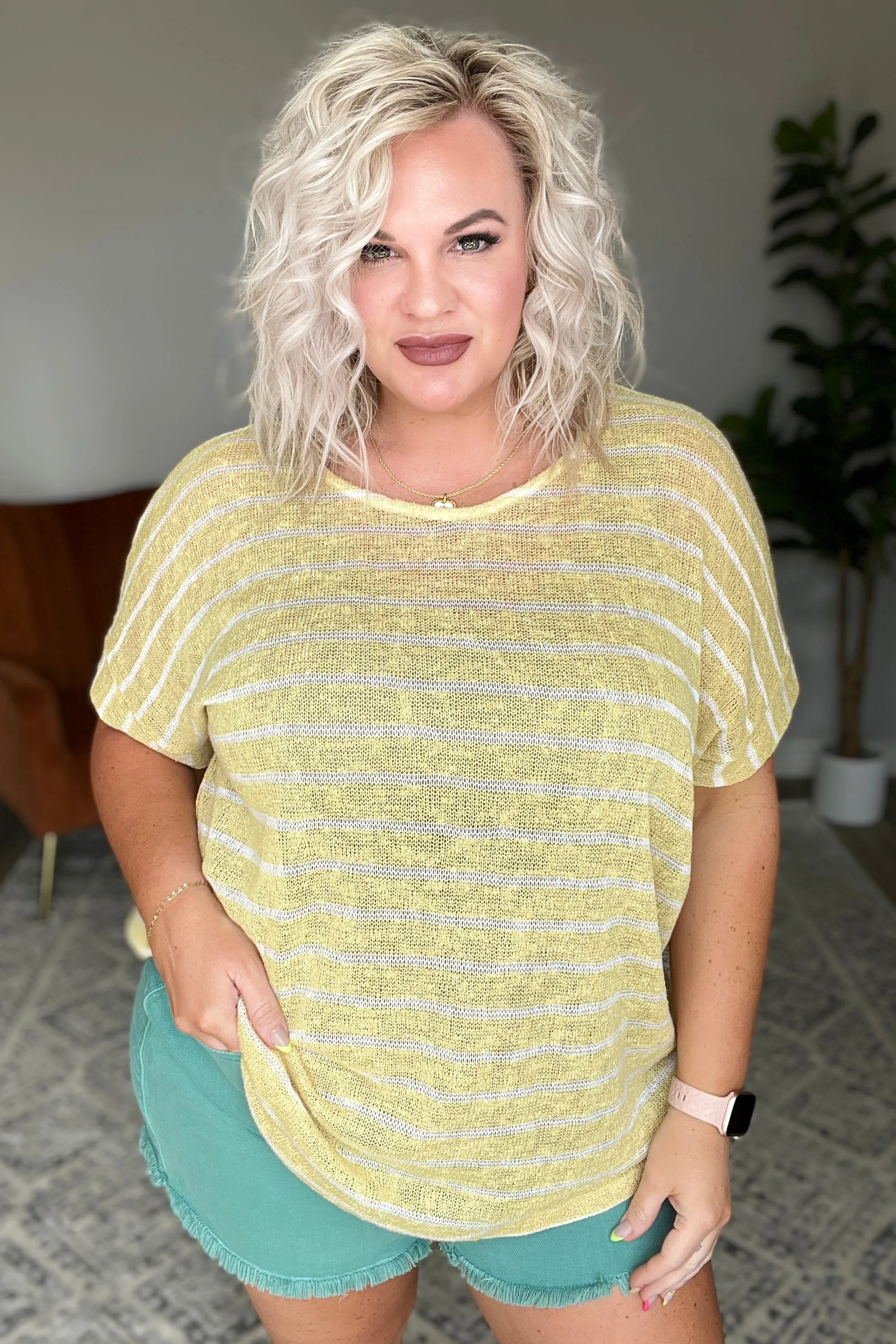Simply Sweet Striped Top in Yellow