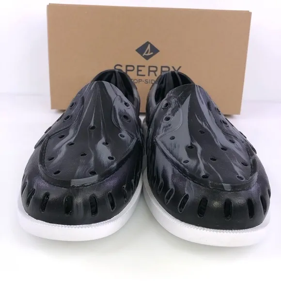 Sperry Men's Authentic Original Float Black/Grey Marbled Boat Shoes STS23777