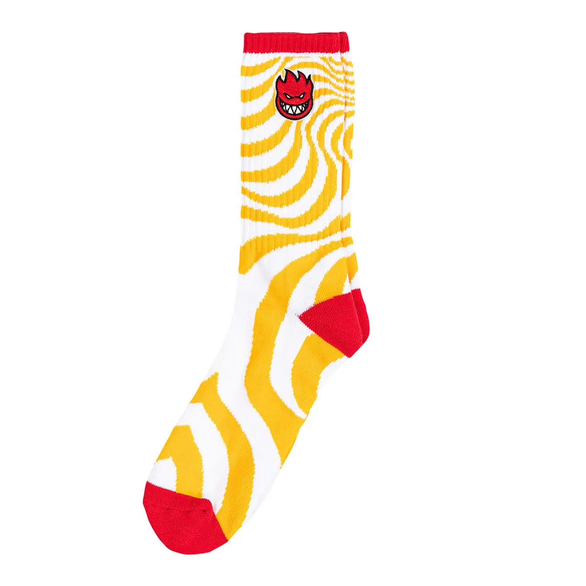 Spitfire - Bighead Fill Emb Swirl Sock White/Gold/Red