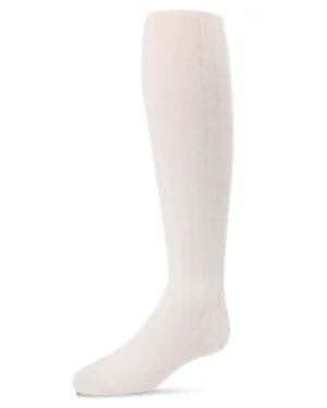 Spot-On Basics Girls Ribbed Cotton Sweater Tights - White SP-3405