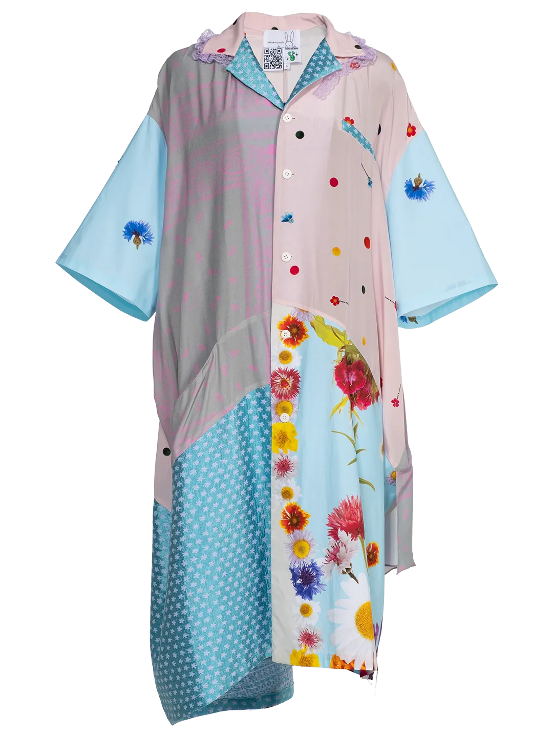 SS Button Front Upcycled Dress