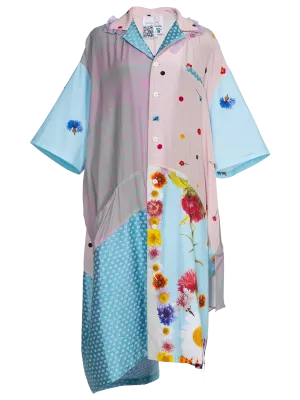 SS Button Front Upcycled Dress