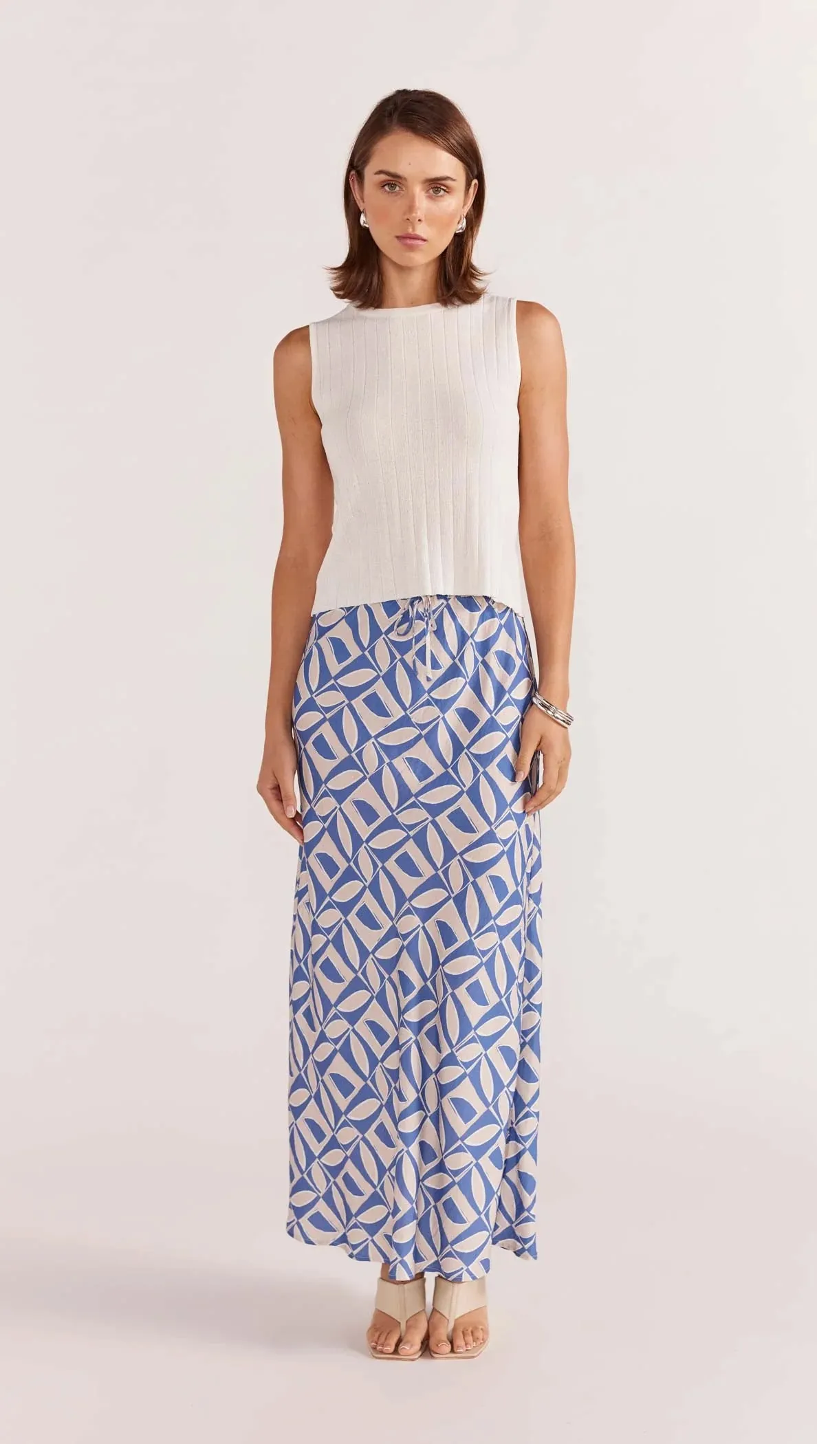STAPLE THE LABEL NOLA KNIT TANK WHITE