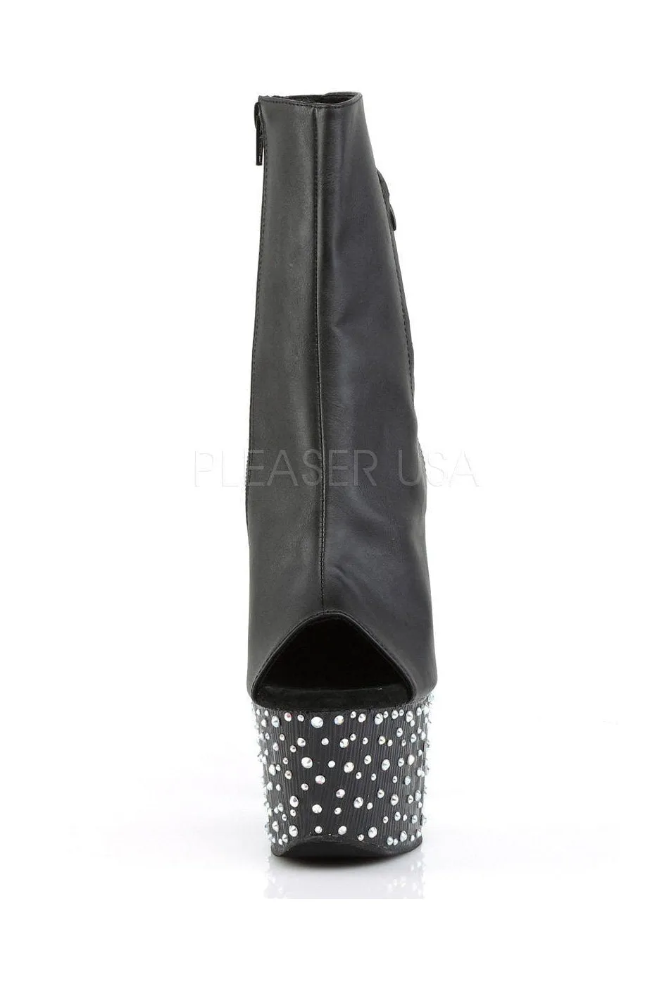 STARDANCE-1018-7 Platform Boot  | Black Faux Leather