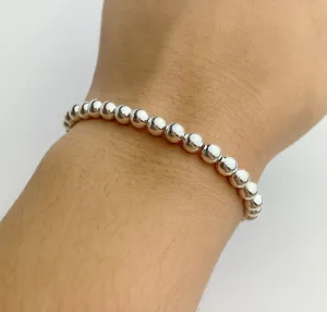 Sterling Silver Beaded Stretchy Bracelet