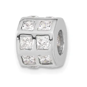 Sterling Silver CZ Polished Bead