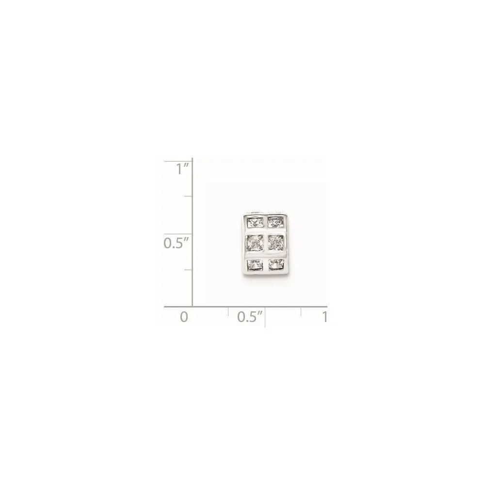 Sterling Silver CZ Polished Bead