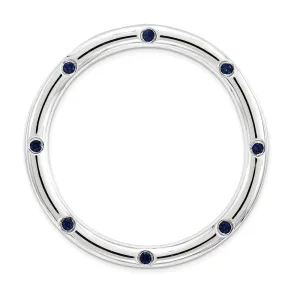 Sterling Silver Stackable Expressions Large Created Sapphire Chain Slide
