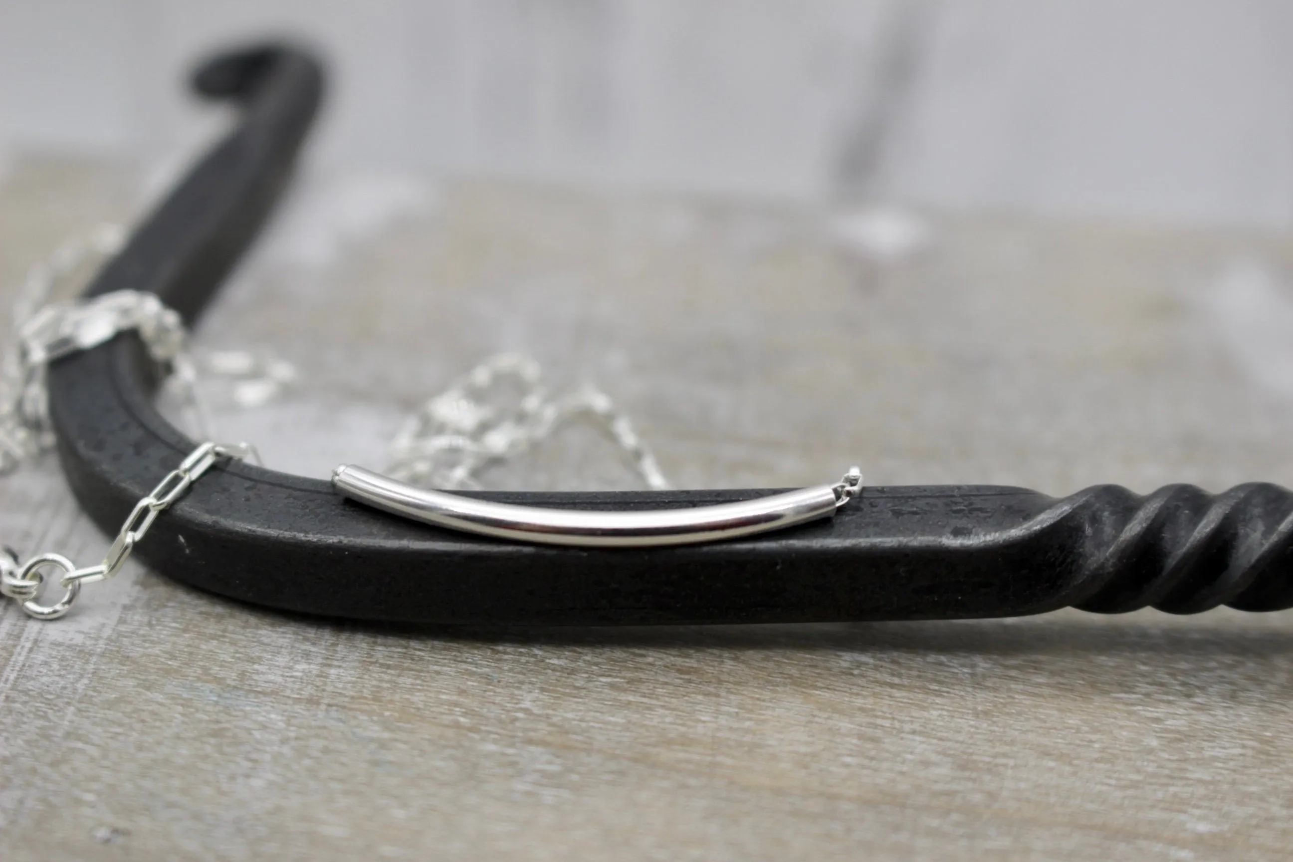 Sterling silver tube necklace - womans layering necklace - sterling silver necklace - gift for her - womans jewelry