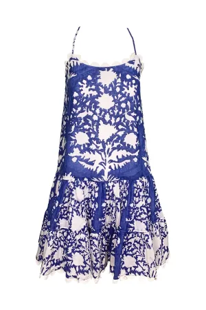 Strappy Dress in Palladio Block Print Blue