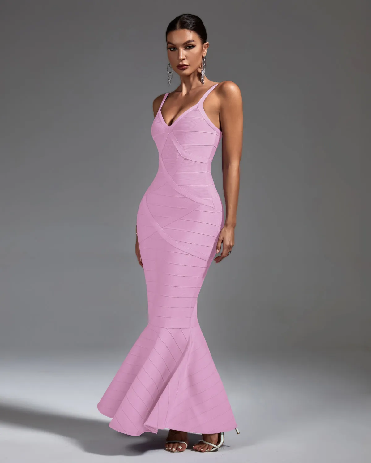 Strappy Fishtail Backless Maxi Bandage Dress
