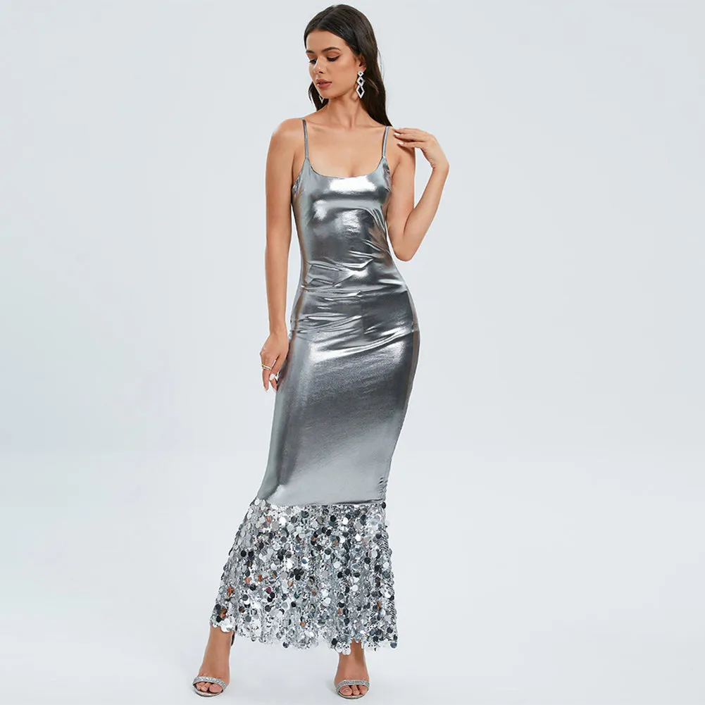 Strappy Sleeveless Fishtail Maxi Dress KLYF1050