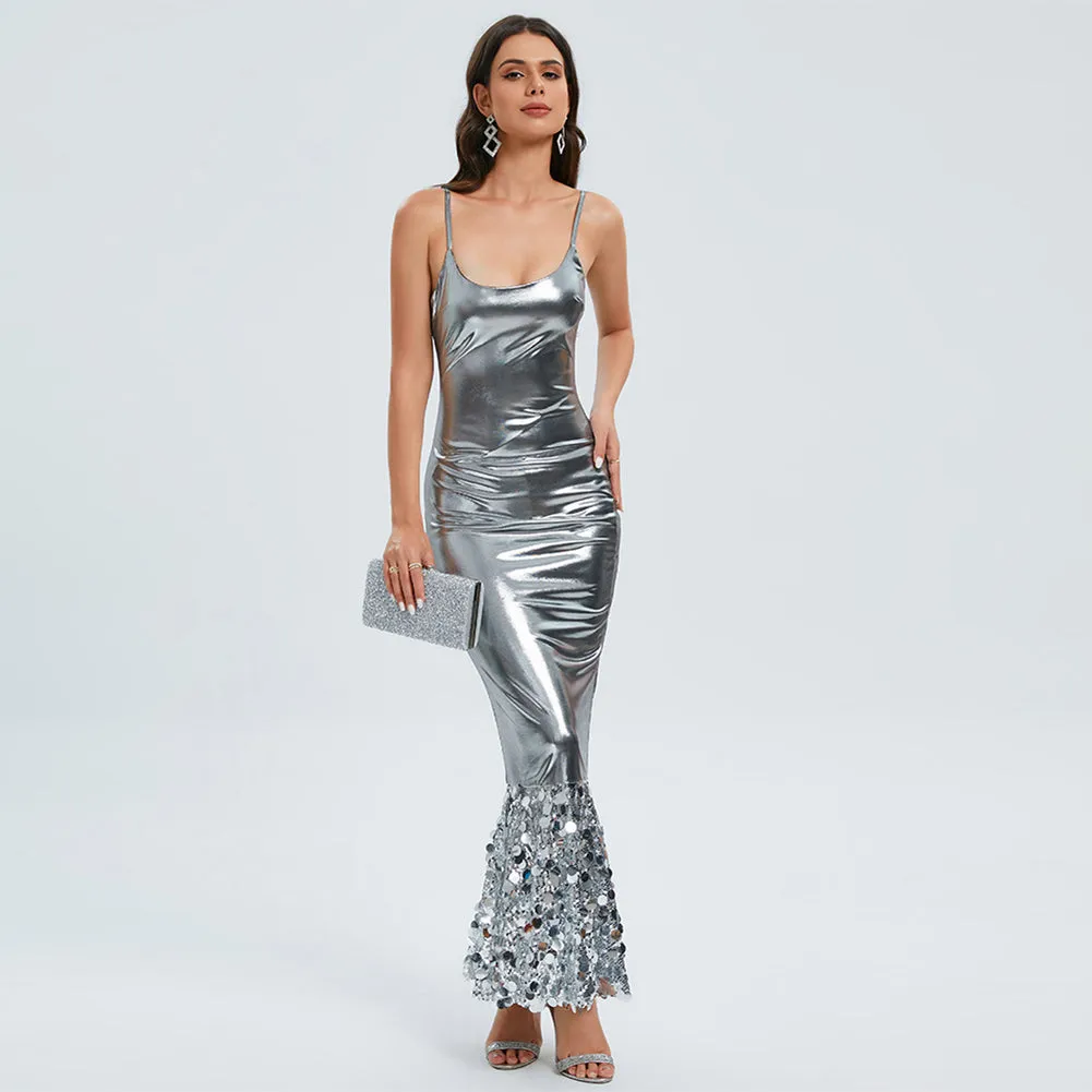 Strappy Sleeveless Fishtail Maxi Dress KLYF1050