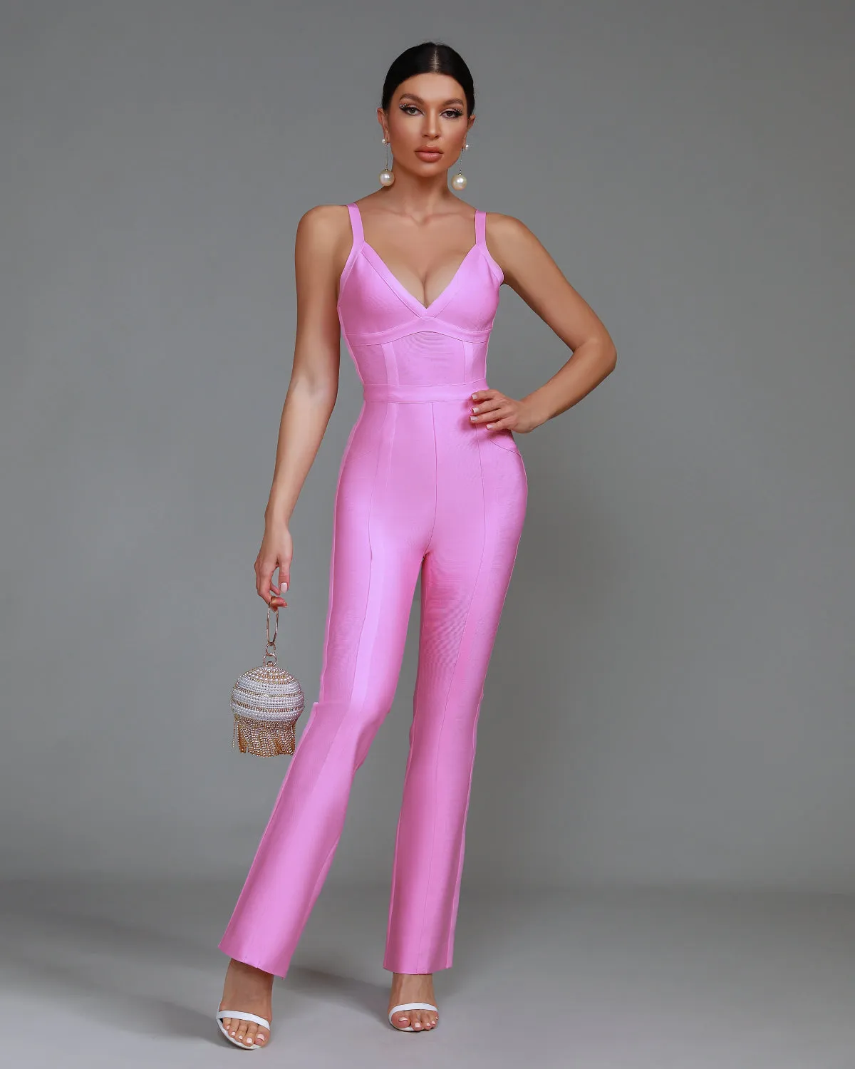 Strappy Stripe Bandage Jumpsuit