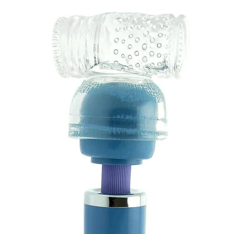 Stretchy Clear Textured Tube Wand Attachment for Him