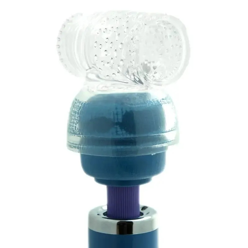 Stretchy Clear Textured Tube Wand Attachment for Him