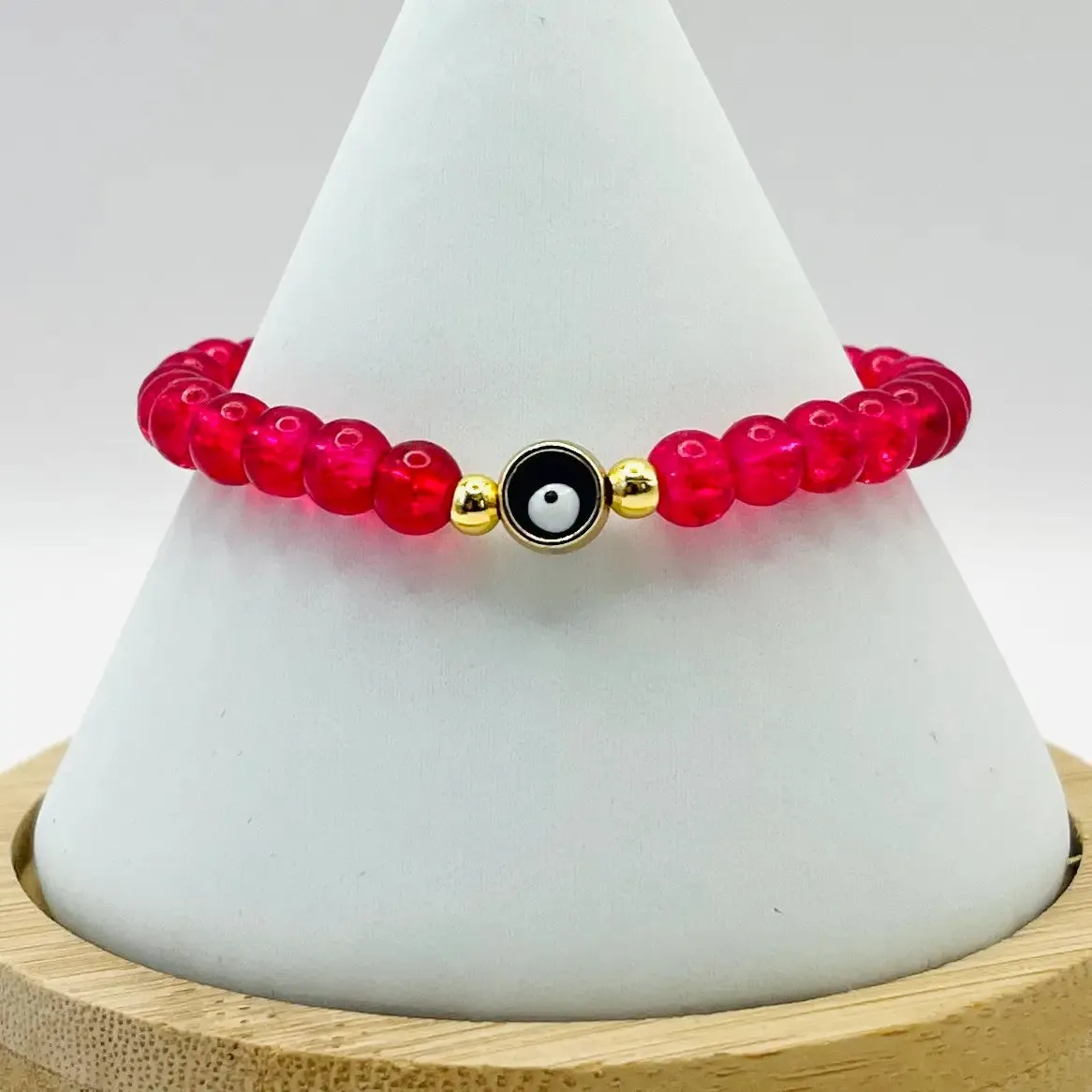 Stretchy Navy Evileye Beaded Bracelet 