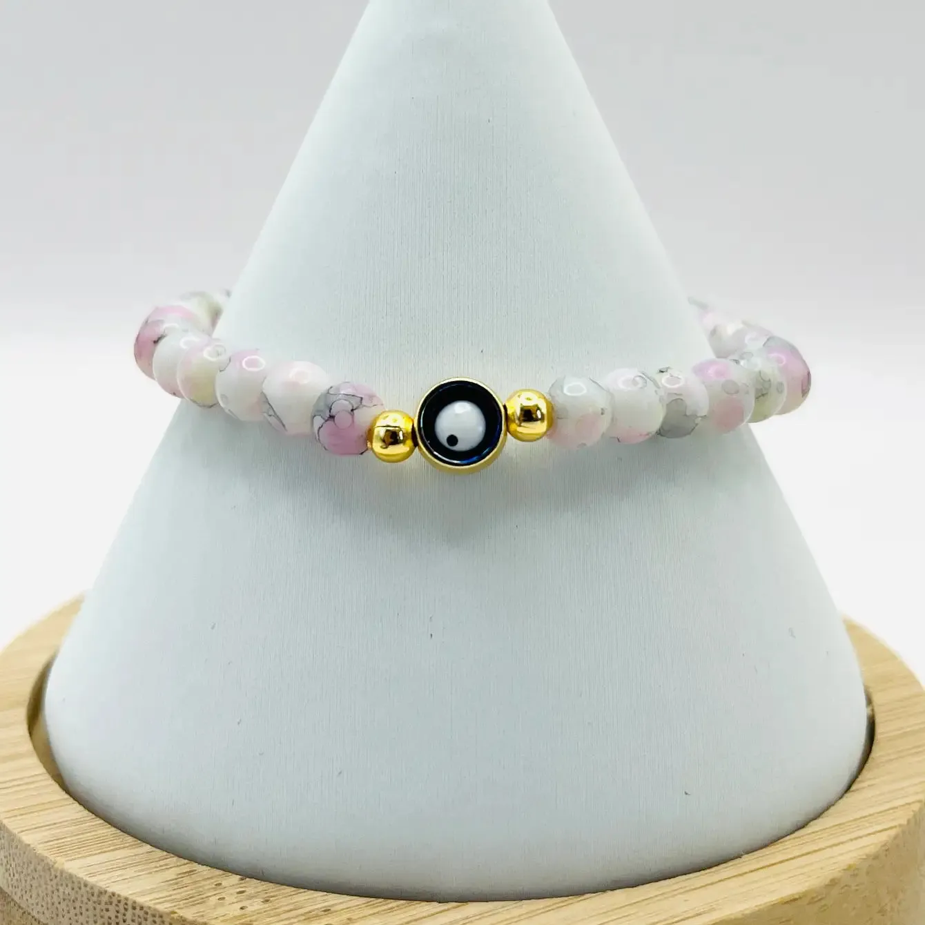 Stretchy Navy Evileye Beaded Bracelet 
