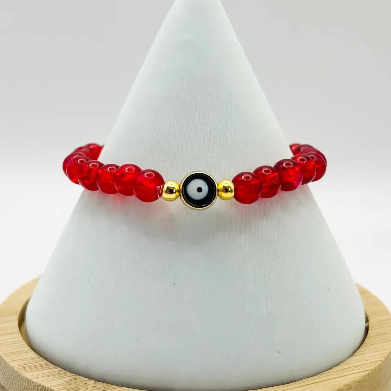 Stretchy Navy Evileye Beaded Bracelet 