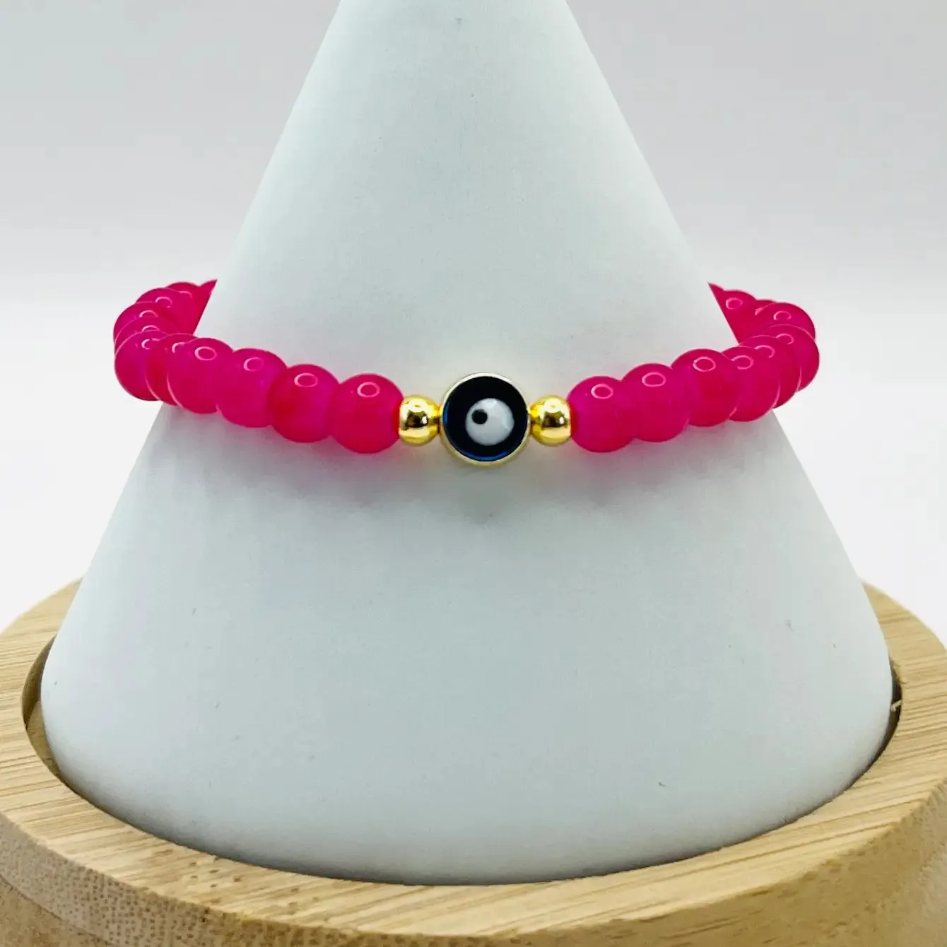 Stretchy Navy Evileye Beaded Bracelet 