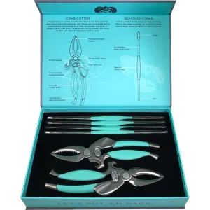Toadfish Crab/Lobster Tool Set - 2 Shell Cutters  4 Seafood Forks [1022]