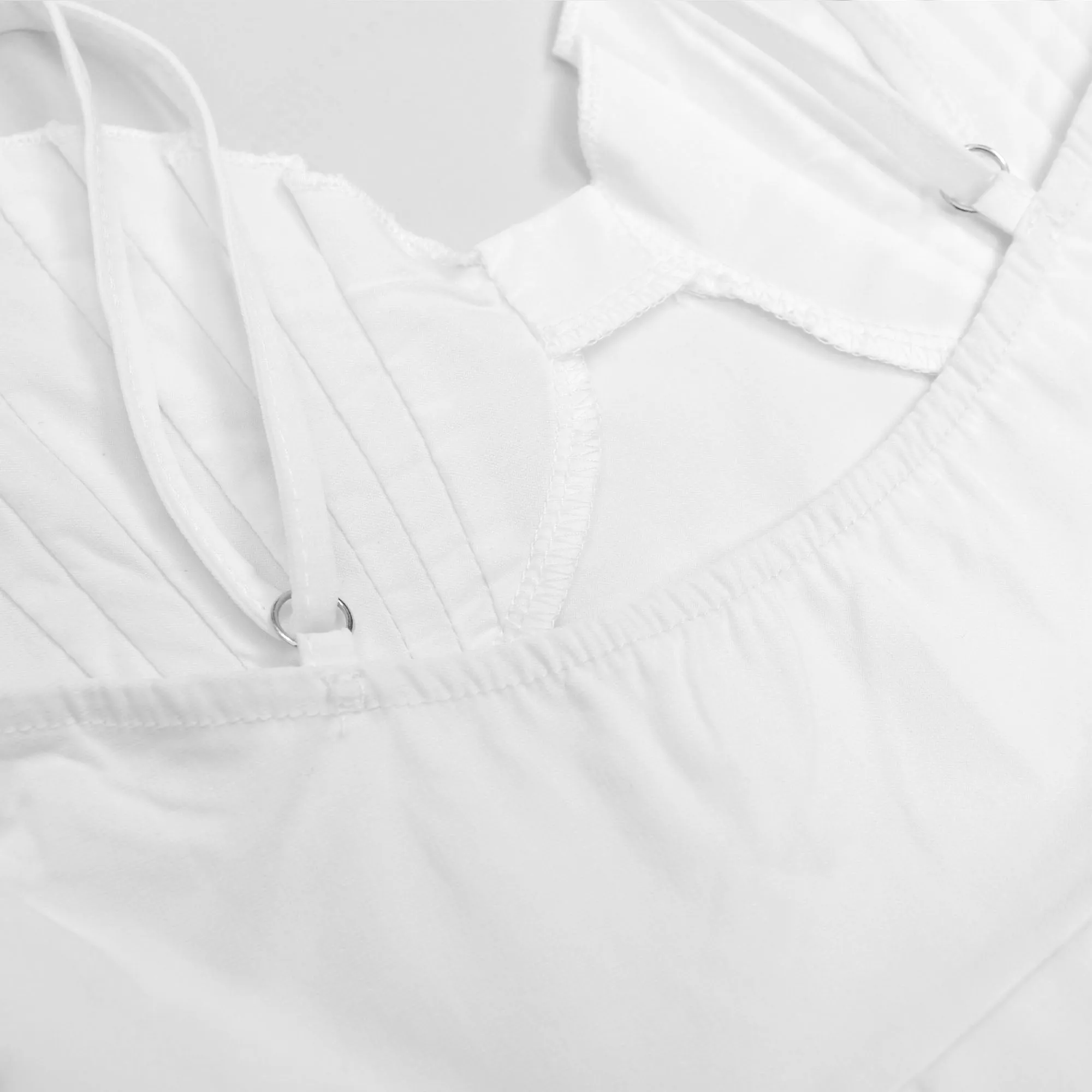 Tulip Corset Style Side Slit White Mini Dress