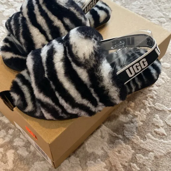 UGG Fluff Yeah Slides Kids- Marble