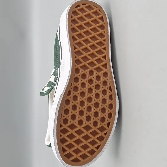 Vans Classic Slip-On Checkerboard Duck Green Kids Boys Size 13