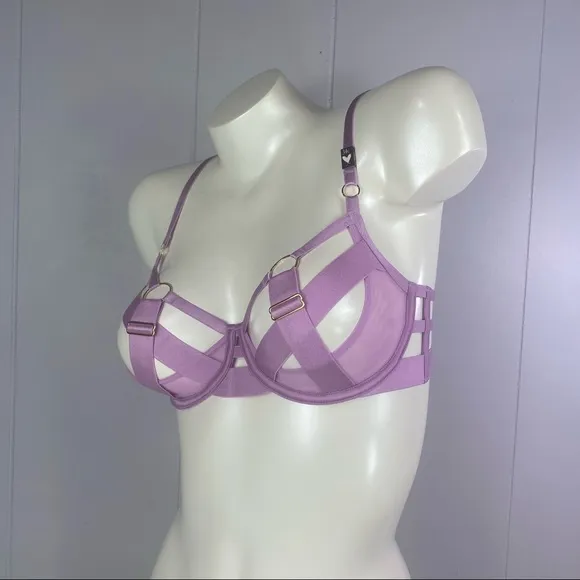 Victoria’s Secret Lavender Unlined Demi Strappy Cutout Very Sexy Bra