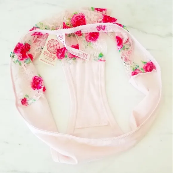 Victoria's Secret PINK Vintage Extra Low Rise Floral Lace Hipster Panty NWT